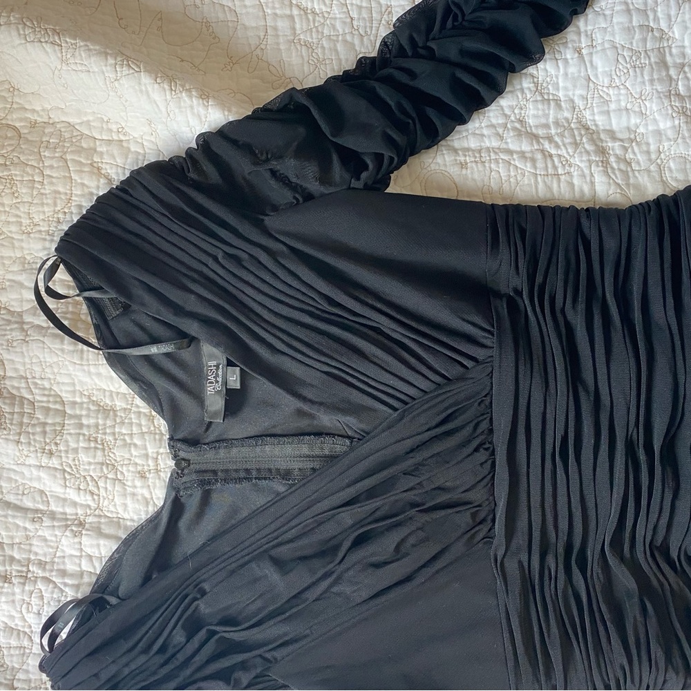 ruffled blouse black